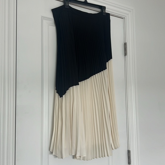 EXPRESS WHITE AND BLACK COLOR BLOCK MAXI SKIRT PLEATED - Picture 5 of 6